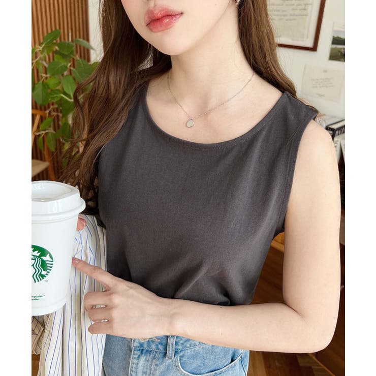 無地＆ボーダーラウンドヘムタンクトップ | moment+ | 詳細画像13 