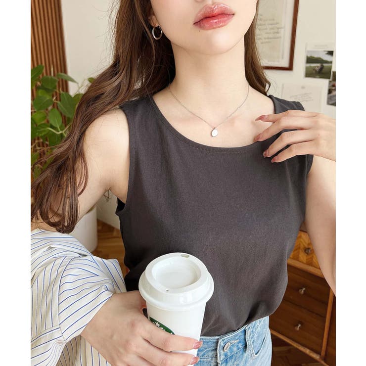 無地＆ボーダーラウンドヘムタンクトップ | moment+ | 詳細画像14 