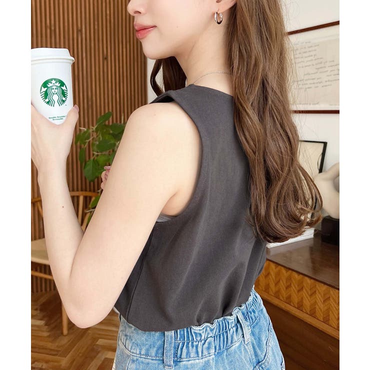 無地＆ボーダーラウンドヘムタンクトップ | moment+ | 詳細画像15 