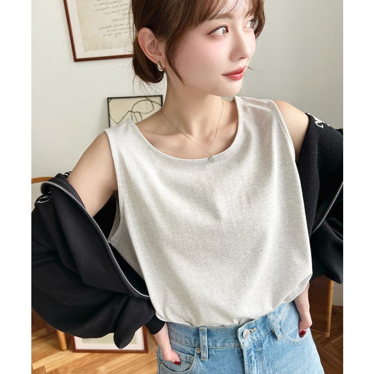 無地＆ボーダーラウンドヘムタンクトップ | moment+ | 詳細画像17 