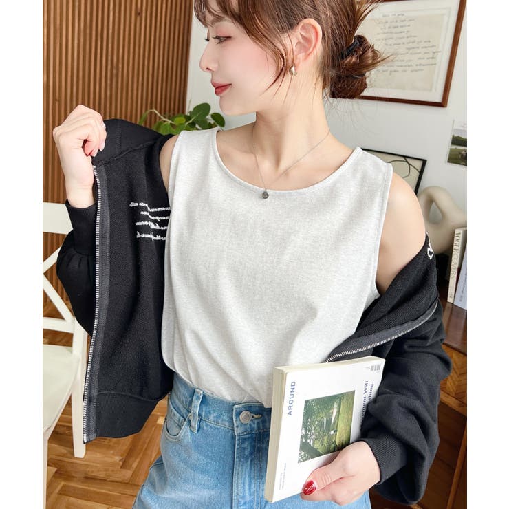 無地＆ボーダーラウンドヘムタンクトップ | moment+ | 詳細画像18 