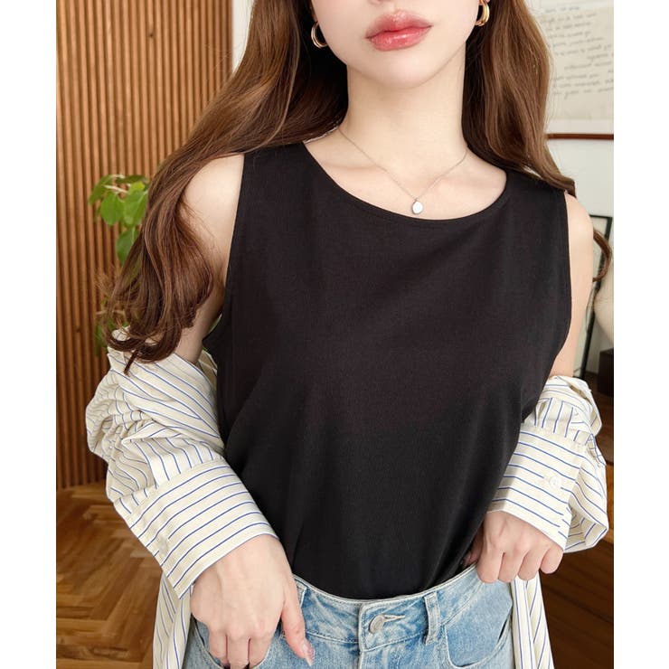 無地＆ボーダーラウンドヘムタンクトップ | moment+ | 詳細画像26 