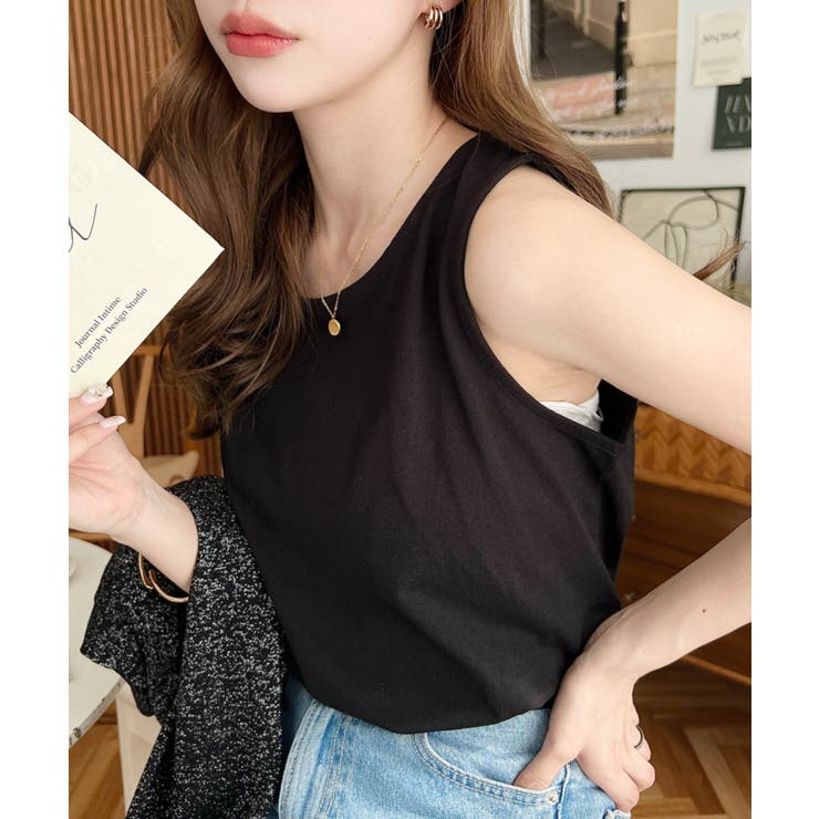 無地＆ボーダーラウンドヘムタンクトップ | moment+ | 詳細画像29 