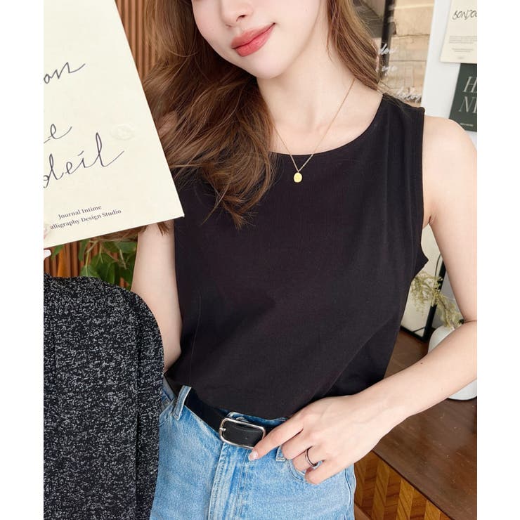 無地＆ボーダーラウンドヘムタンクトップ | moment+ | 詳細画像31 