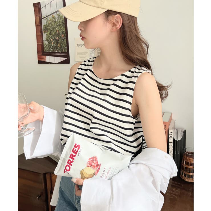 無地＆ボーダーラウンドヘムタンクトップ | moment+ | 詳細画像38 