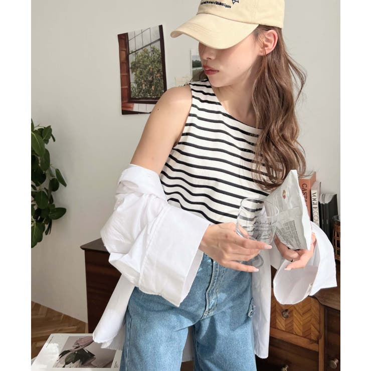 無地＆ボーダーラウンドヘムタンクトップ | moment+ | 詳細画像39 