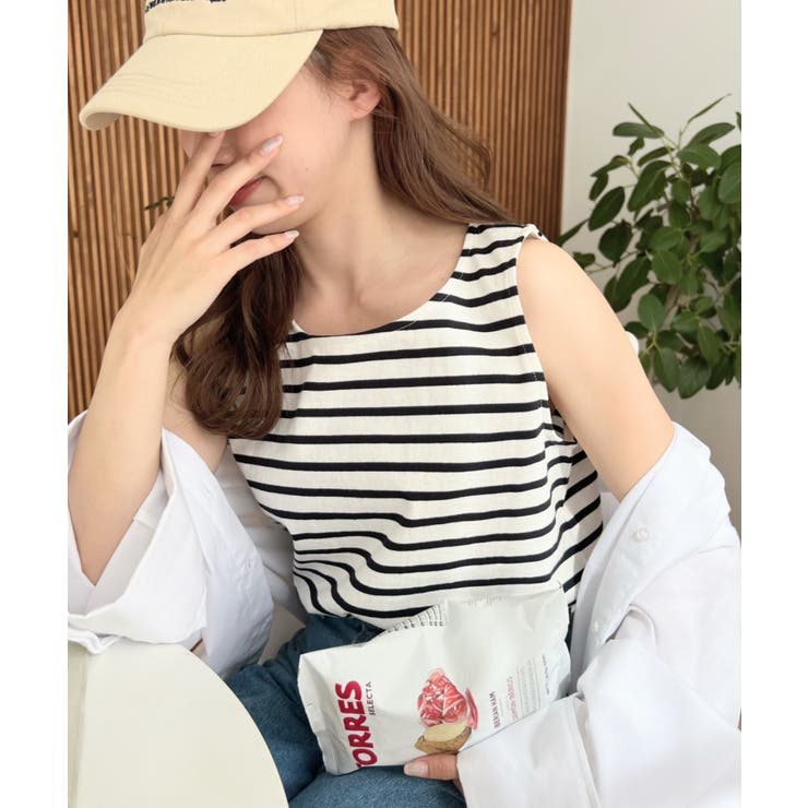 無地＆ボーダーラウンドヘムタンクトップ | moment+ | 詳細画像40 