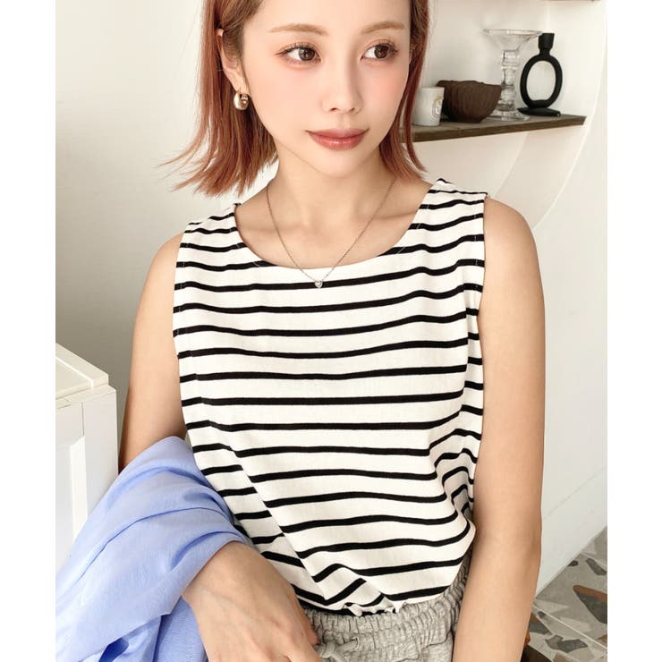 無地＆ボーダーラウンドヘムタンクトップ | moment+ | 詳細画像49 