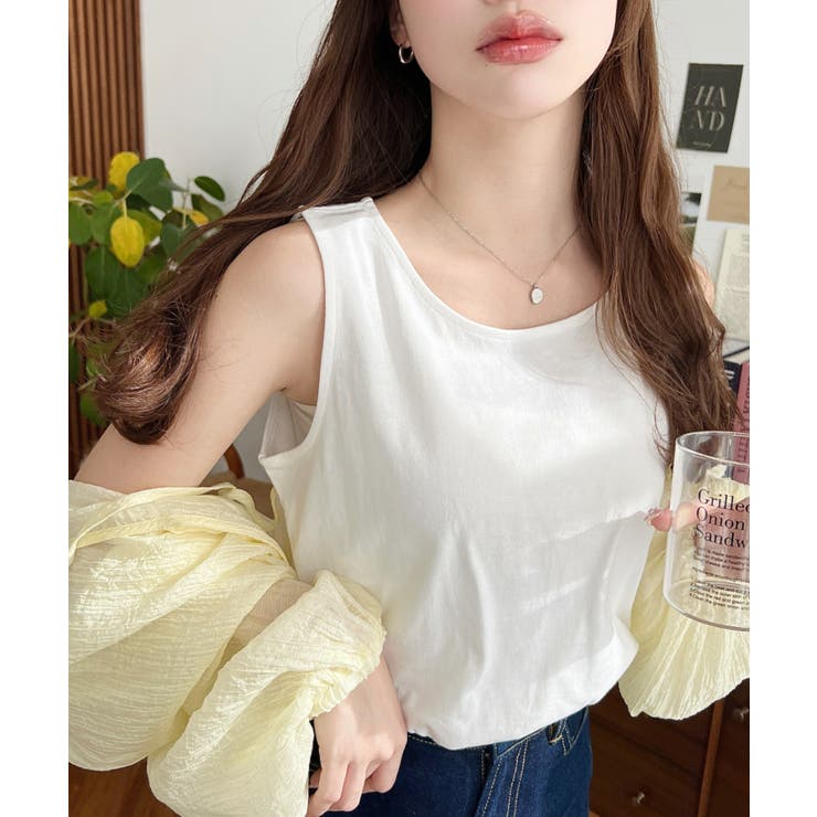 無地＆ボーダーラウンドヘムタンクトップ | moment+ | 詳細画像6 