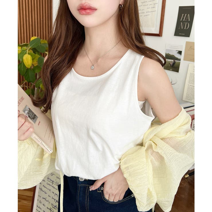 無地＆ボーダーラウンドヘムタンクトップ | moment+ | 詳細画像8 