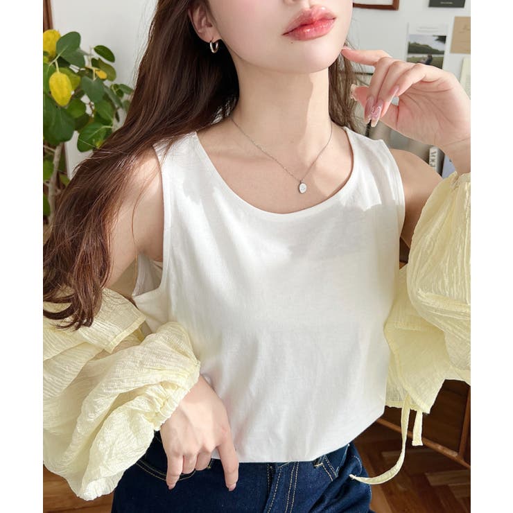 無地＆ボーダーラウンドヘムタンクトップ | moment+ | 詳細画像9 