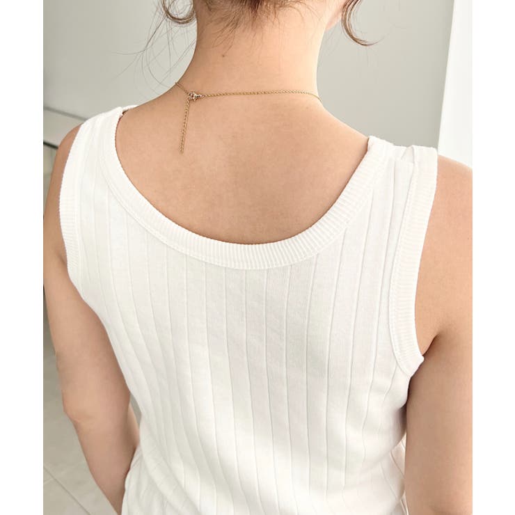 綿100％ワイドリブ.クルーネックタンクトップ | moment+ | 詳細画像10 