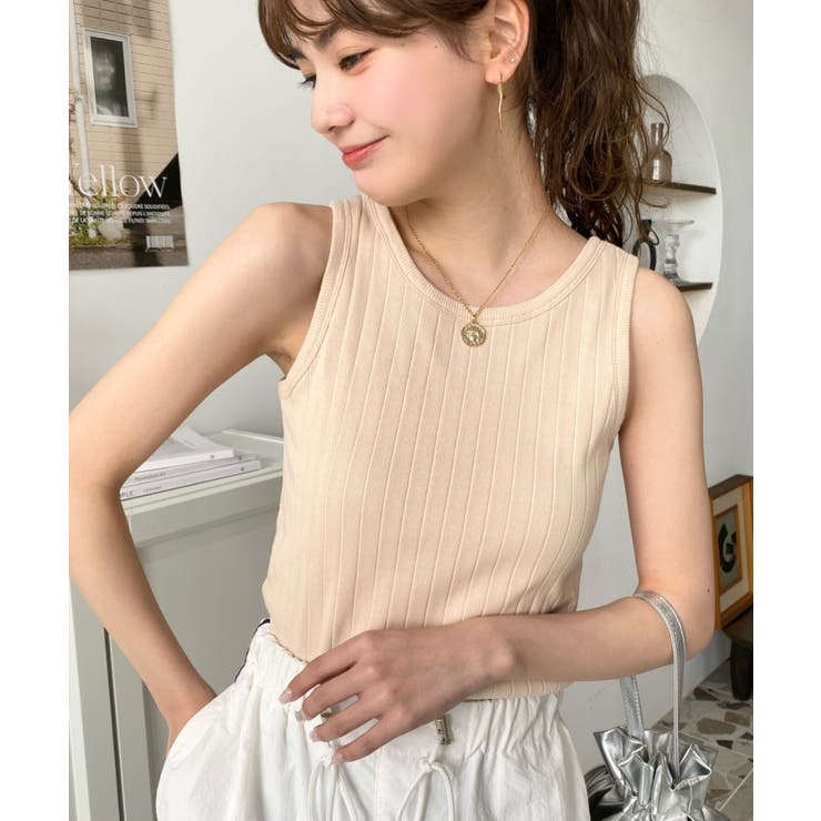 綿100％ワイドリブ.クルーネックタンクトップ | moment+ | 詳細画像11 