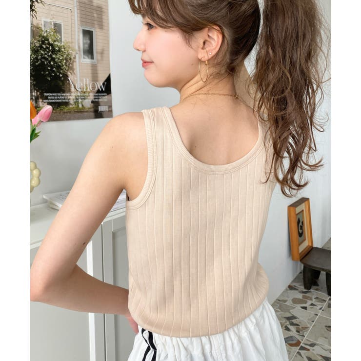 綿100％ワイドリブ.クルーネックタンクトップ | moment+ | 詳細画像12 