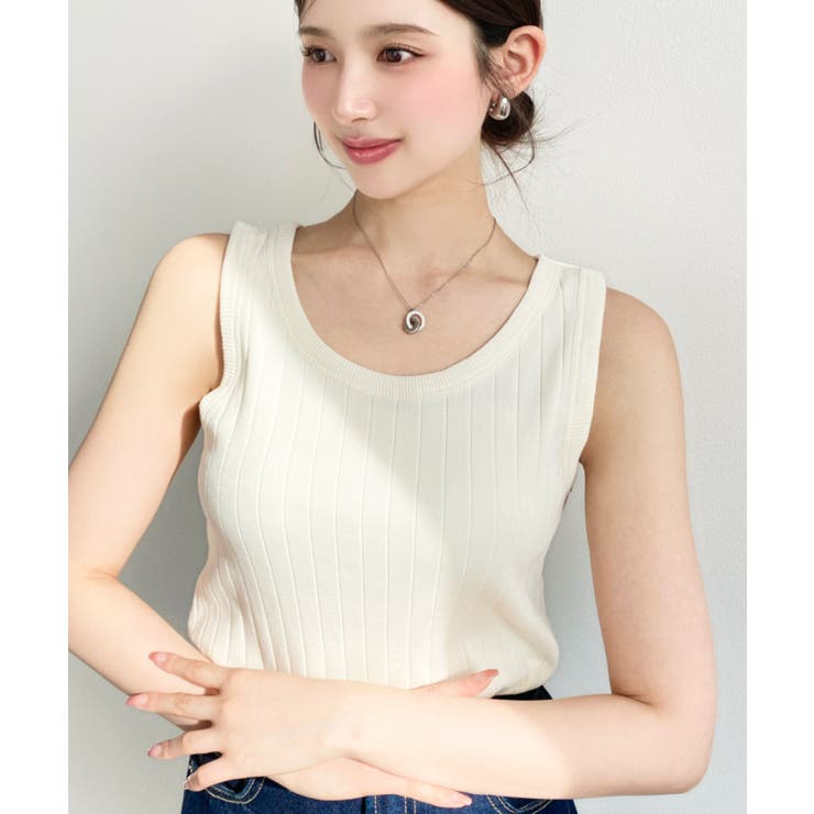 綿100％ワイドリブ.クルーネックタンクトップ | moment+ | 詳細画像17 