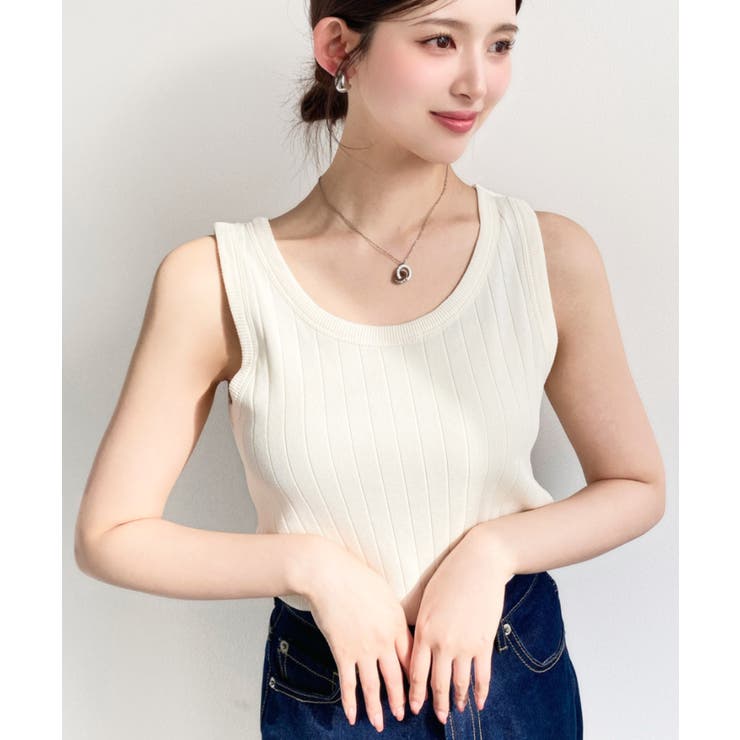 綿100％ワイドリブ.クルーネックタンクトップ | moment+ | 詳細画像18 