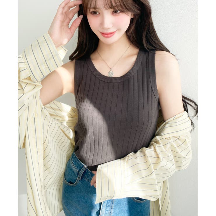 綿100％ワイドリブ.クルーネックタンクトップ | moment+ | 詳細画像23 