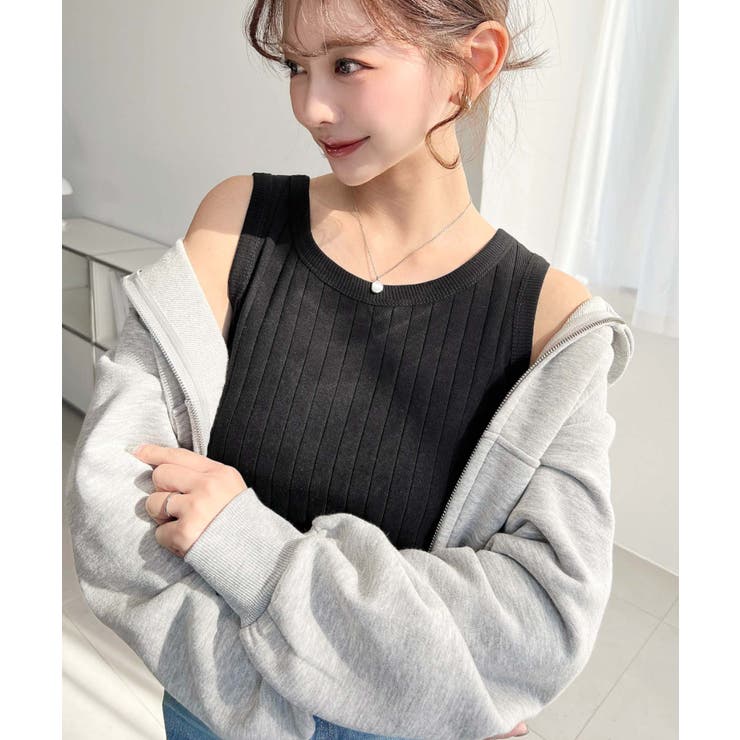 綿100％ワイドリブ.クルーネックタンクトップ | moment+ | 詳細画像26 