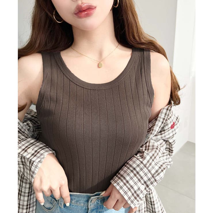 綿100％ワイドリブ.クルーネックタンクトップ | moment+ | 詳細画像33 