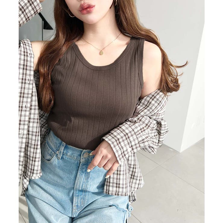 綿100％ワイドリブ.クルーネックタンクトップ | moment+ | 詳細画像35 