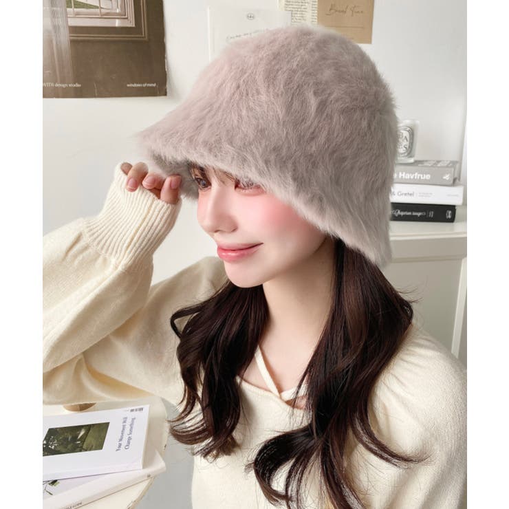 ベージュ | シャギーバケットハット | moment+