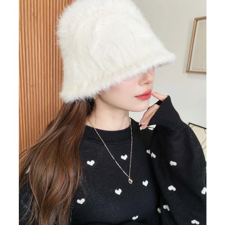 アイボリー | シャギーバケットハット | moment+