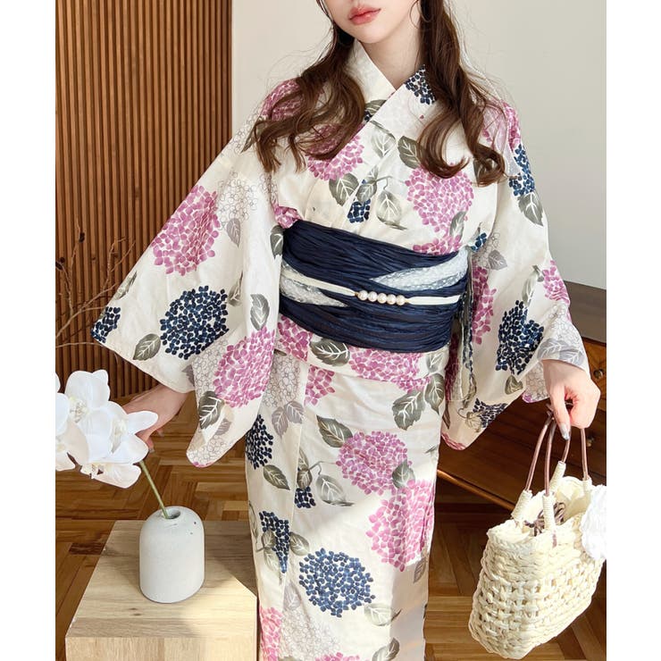 moment＋ 紫陽花柄 浴衣3点セット（ゆかた・帯2本） セール】浴衣3点セット（ゆかた・帯2本）、その他3のみ2点セット