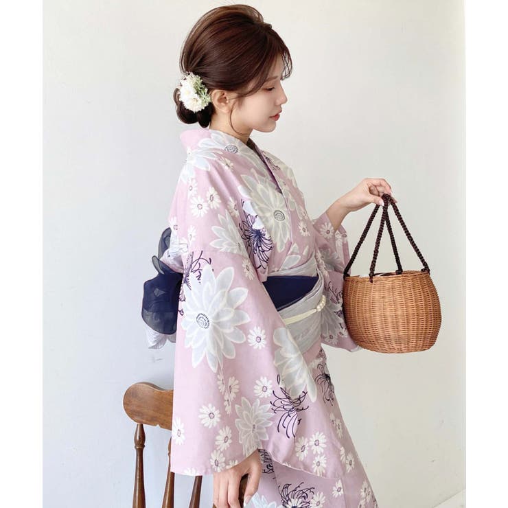 M*様 浴衣　帯（2本）帯飾りセット　moment+ 浴衣3点セット（ゆかた・帯2本）、その他3のみ2点セット[品番