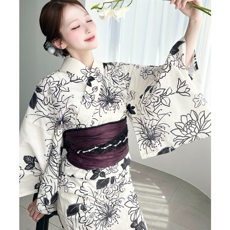 ＼豊富な13種類展開♪／浴衣3点セット（ゆかた＋帯2本） | moment+ | 詳細画像26 