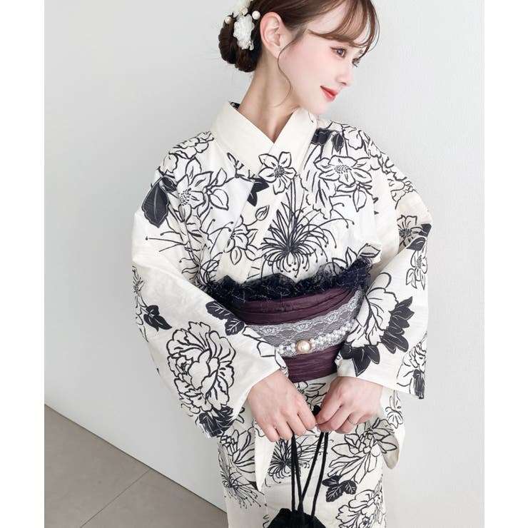 ＼豊富な13種類展開♪／浴衣3点セット（ゆかた＋帯2本） | moment+ | 詳細画像30 