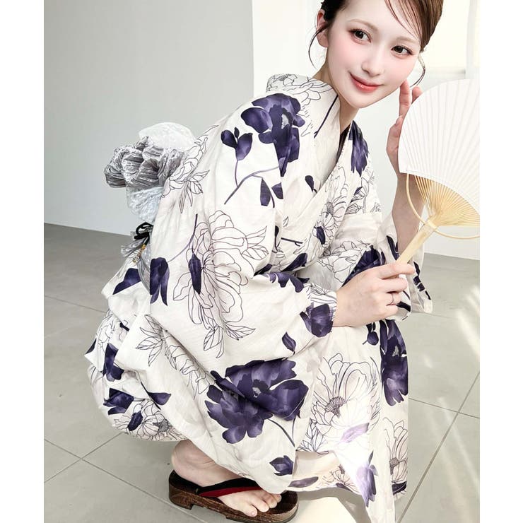 ＼豊富な13種類展開♪／浴衣3点セット（ゆかた＋帯2本） | moment+ | 詳細画像74 