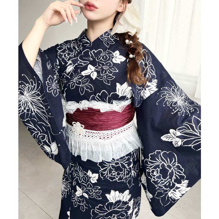 ＼豊富な13種類展開♪／浴衣3点セット（ゆかた＋帯2本） | moment+ | 詳細画像81 