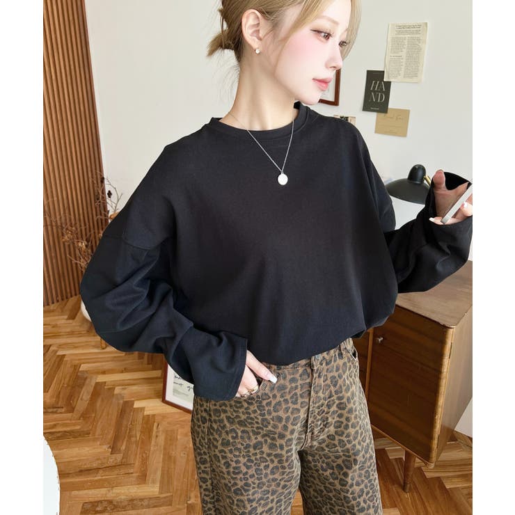 綿100％無地＆ボーダー.オーバーサイズロングスリーブTシャツ | moment+ | 詳細画像15 