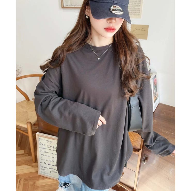 綿100％無地＆ボーダー.オーバーサイズロングスリーブTシャツ | moment+ | 詳細画像18 