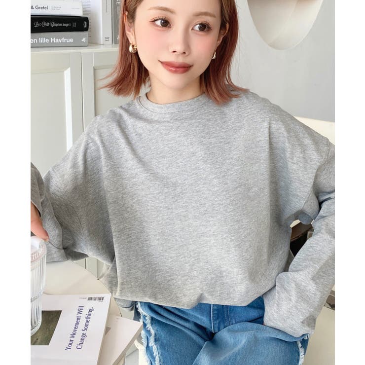 綿100％無地＆ボーダー.オーバーサイズロングスリーブTシャツ | moment+ | 詳細画像23 