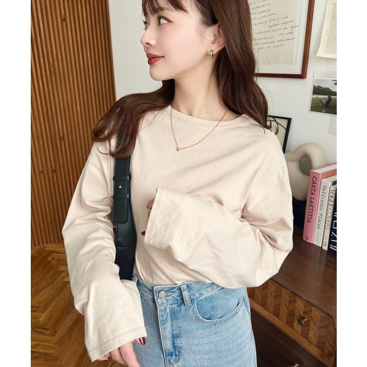 綿100％無地＆ボーダー.オーバーサイズロングスリーブTシャツ | moment+ | 詳細画像27 