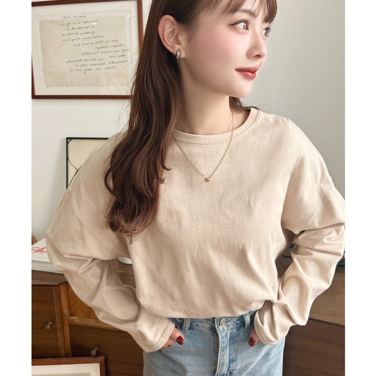 綿100％無地＆ボーダー.オーバーサイズロングスリーブTシャツ | moment+ | 詳細画像28 