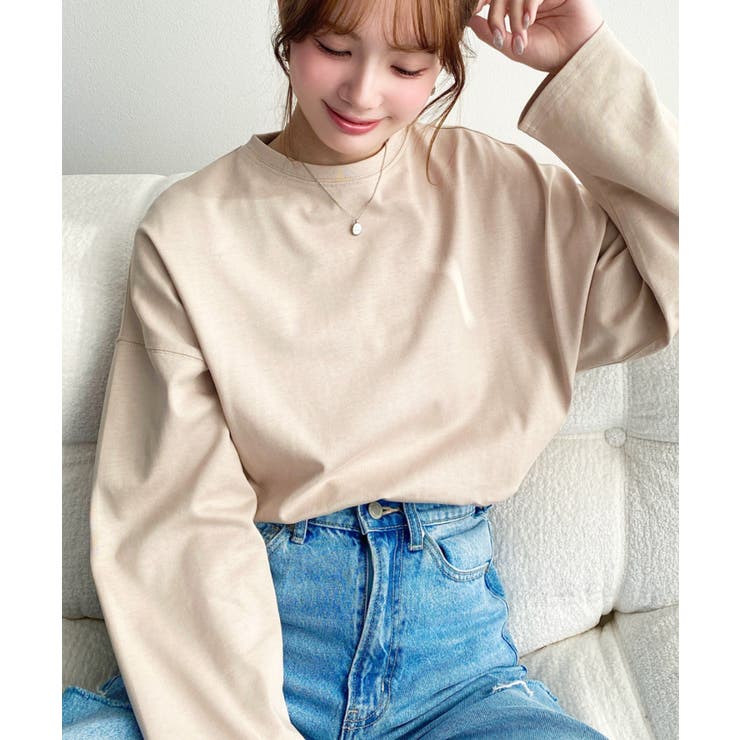 綿100％無地＆ボーダー.オーバーサイズロングスリーブTシャツ | moment+ | 詳細画像29 