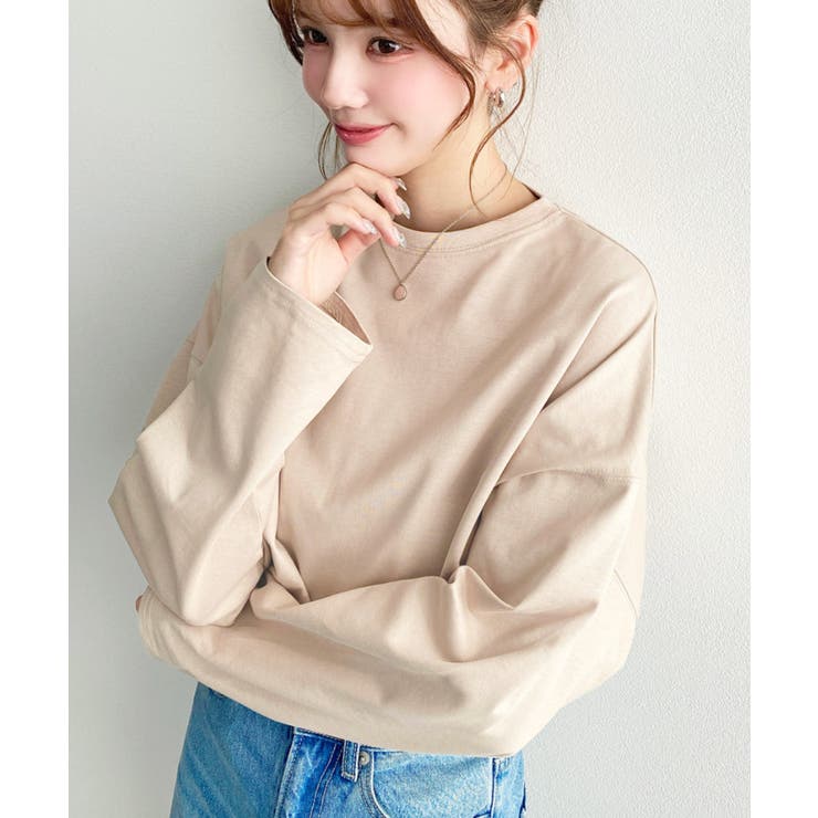 綿100％無地＆ボーダー.オーバーサイズロングスリーブTシャツ | moment+ | 詳細画像30 
