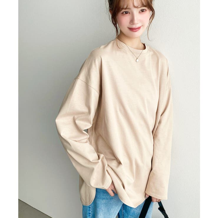 綿100％無地＆ボーダー.オーバーサイズロングスリーブTシャツ | moment+ | 詳細画像32 