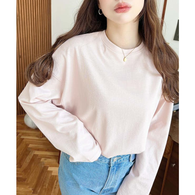 綿100％無地＆ボーダー.オーバーサイズロングスリーブTシャツ | moment+ | 詳細画像34 