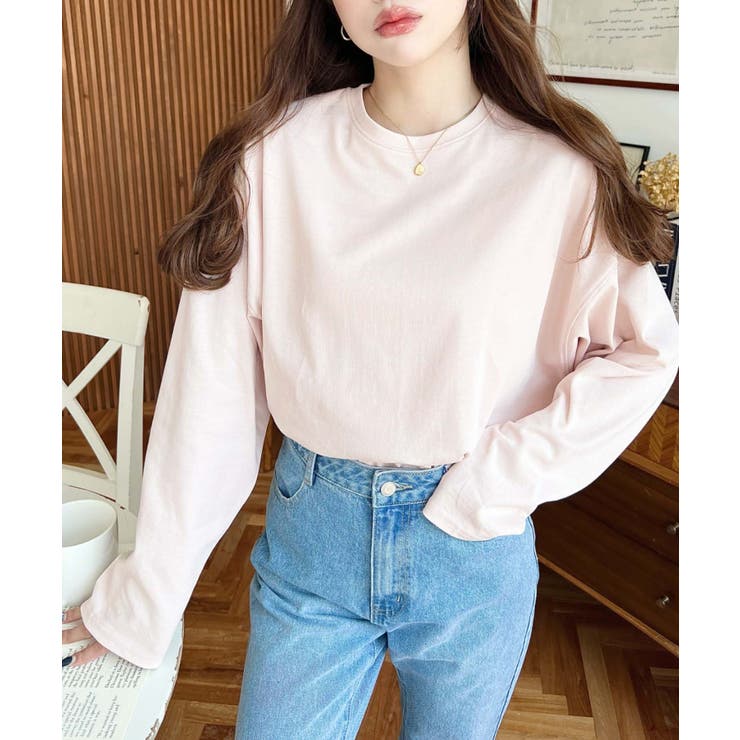 綿100％無地＆ボーダー.オーバーサイズロングスリーブTシャツ | moment+ | 詳細画像35 