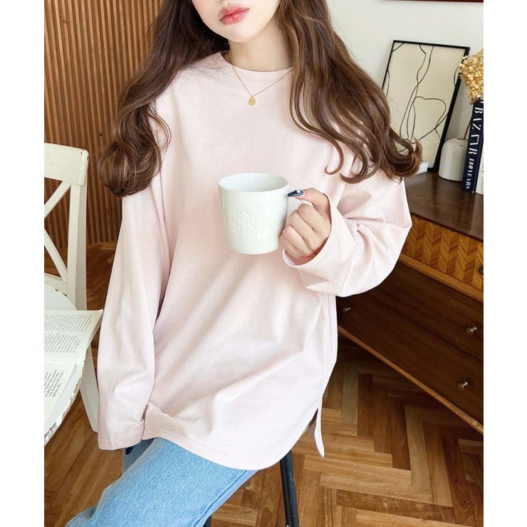 綿100％無地＆ボーダー.オーバーサイズロングスリーブTシャツ | moment+ | 詳細画像37 