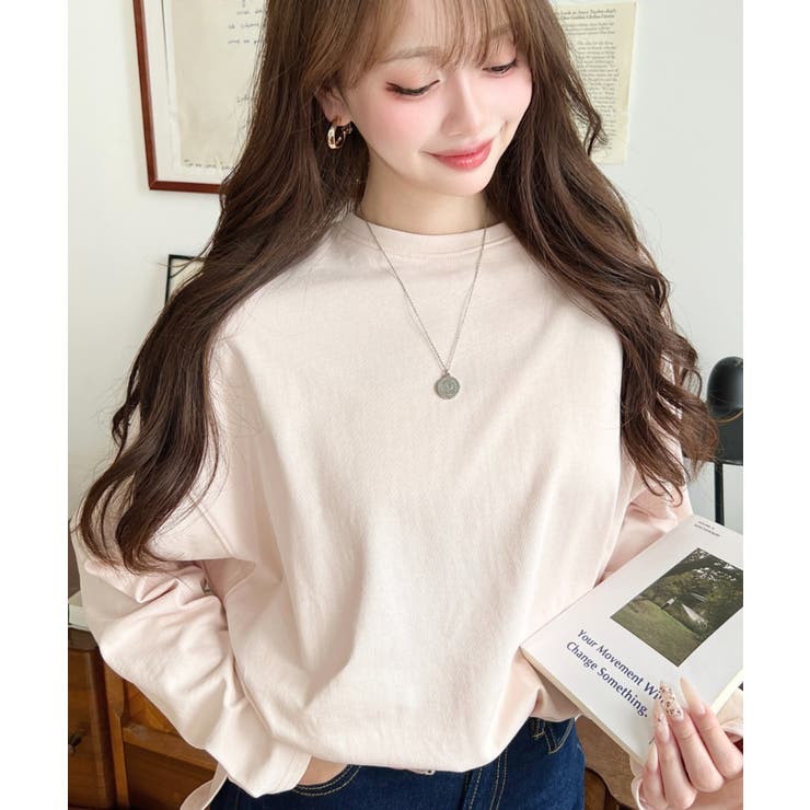 綿100％無地＆ボーダー.オーバーサイズロングスリーブTシャツ | moment+ | 詳細画像38 