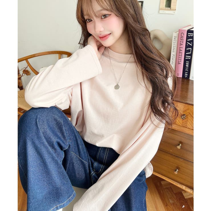 綿100％無地＆ボーダー.オーバーサイズロングスリーブTシャツ | moment+ | 詳細画像40 