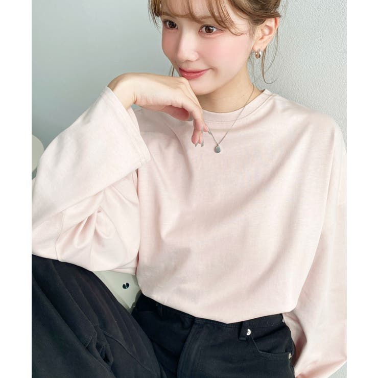 綿100％無地＆ボーダー.オーバーサイズロングスリーブTシャツ | moment+ | 詳細画像41 