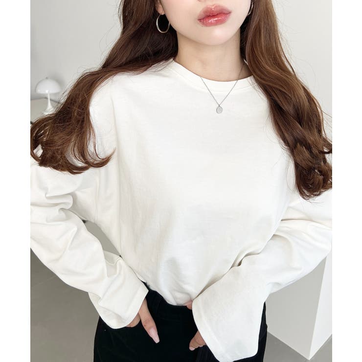 綿100％無地＆ボーダー.オーバーサイズロングスリーブTシャツ | moment+ | 詳細画像6 