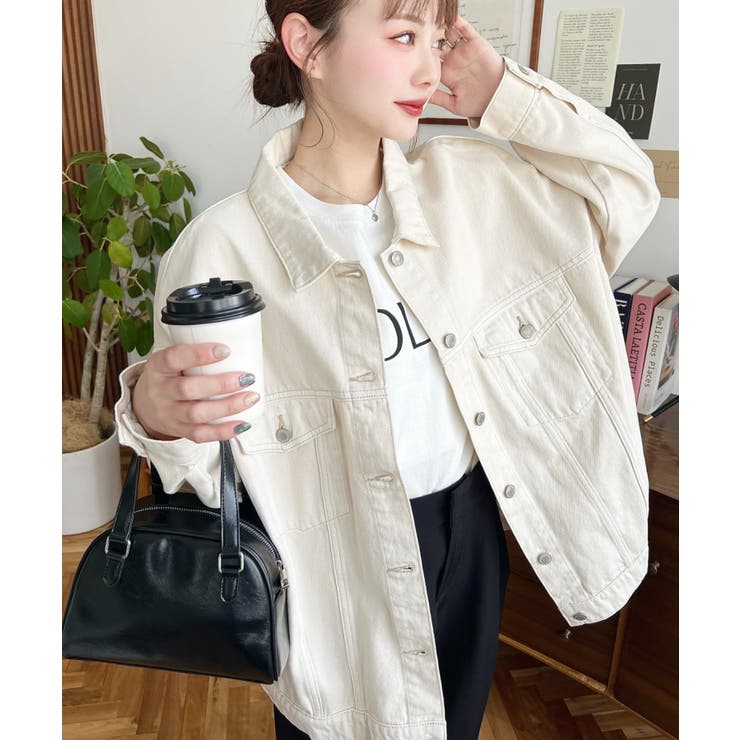 アイボリー | オーバーサイズデニムジャケット ビッグGジャン ヘビーウェイトデニム＆ヘビーツイ… | moment+