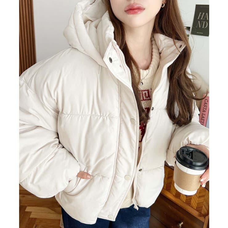 アイボリー | エコダウンフードブルゾン | moment+