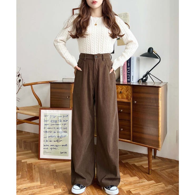 セミワイドコーデュロイパンツ[品番：ERMW0004210]｜moment+